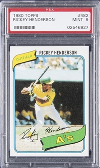1980 #482 Rickey Henderson Rookie Card – PSA MINT 9
